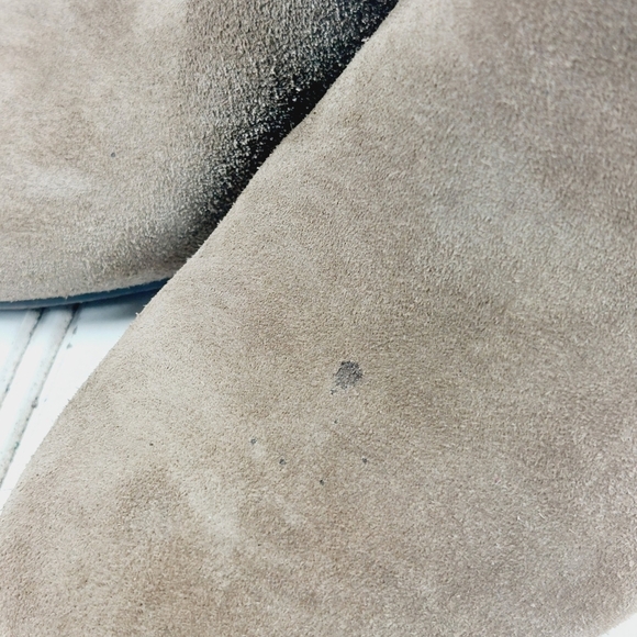 Levity Berlin Tan Suede Snakeskin Print Slip On Block Heel Ankle Boots H725 - Picture 13 of 14